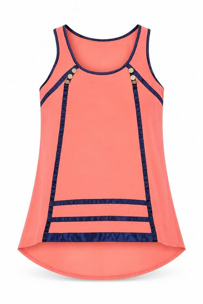 Little Misstress Womens Pink Polyester Basic Tank Size 10 Scoop Neck