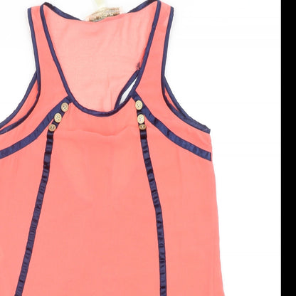 Little Misstress Womens Pink Polyester Basic Tank Size 10 Scoop Neck