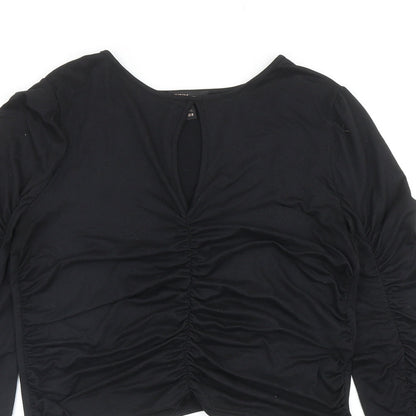 Womens UK Size L Pink Vanilla Black Basic Blouse