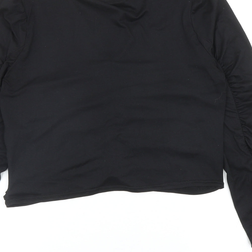 Womens UK Size L Pink Vanilla Black Basic Blouse