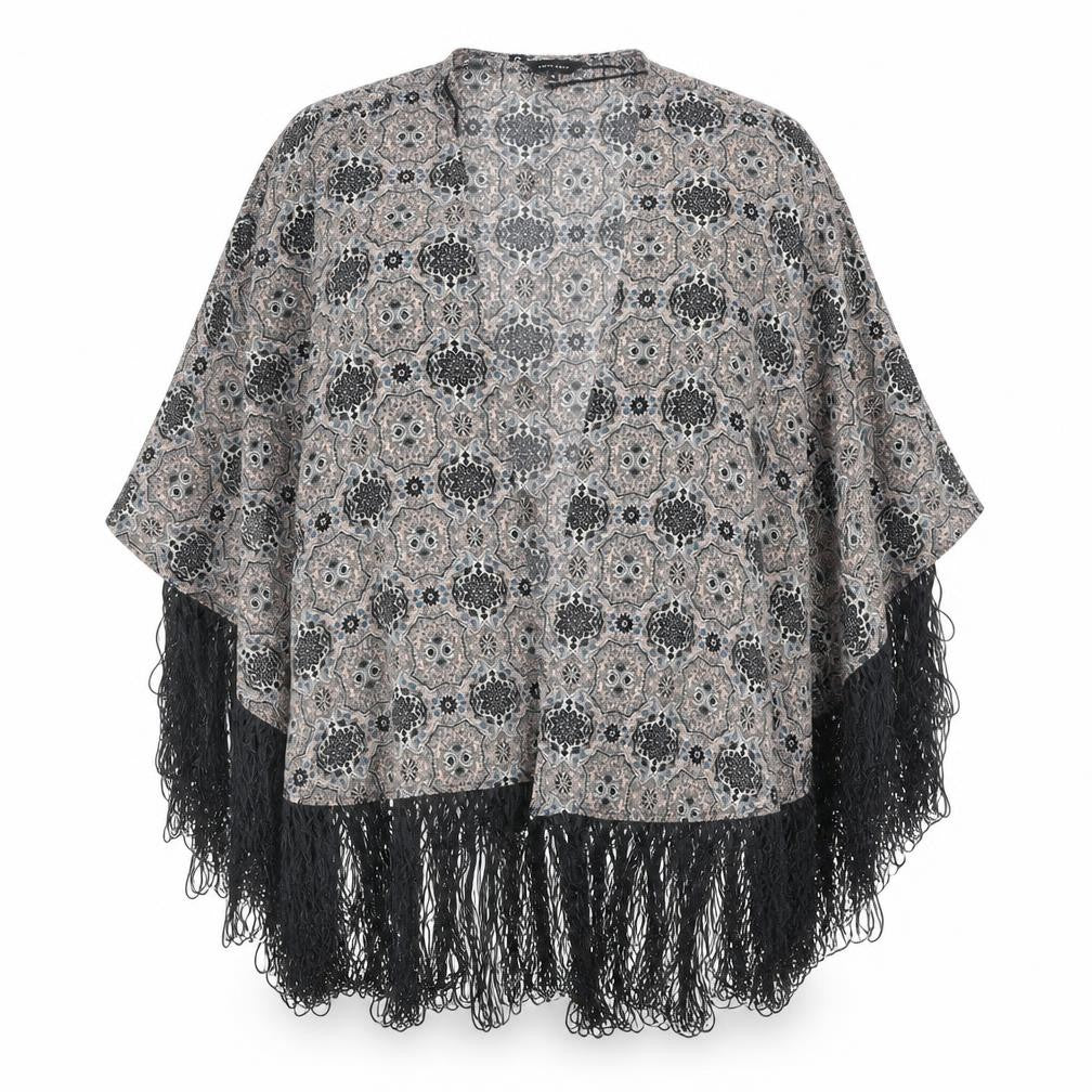 Womens UK Size 10 New Look Black Kimono Blouse