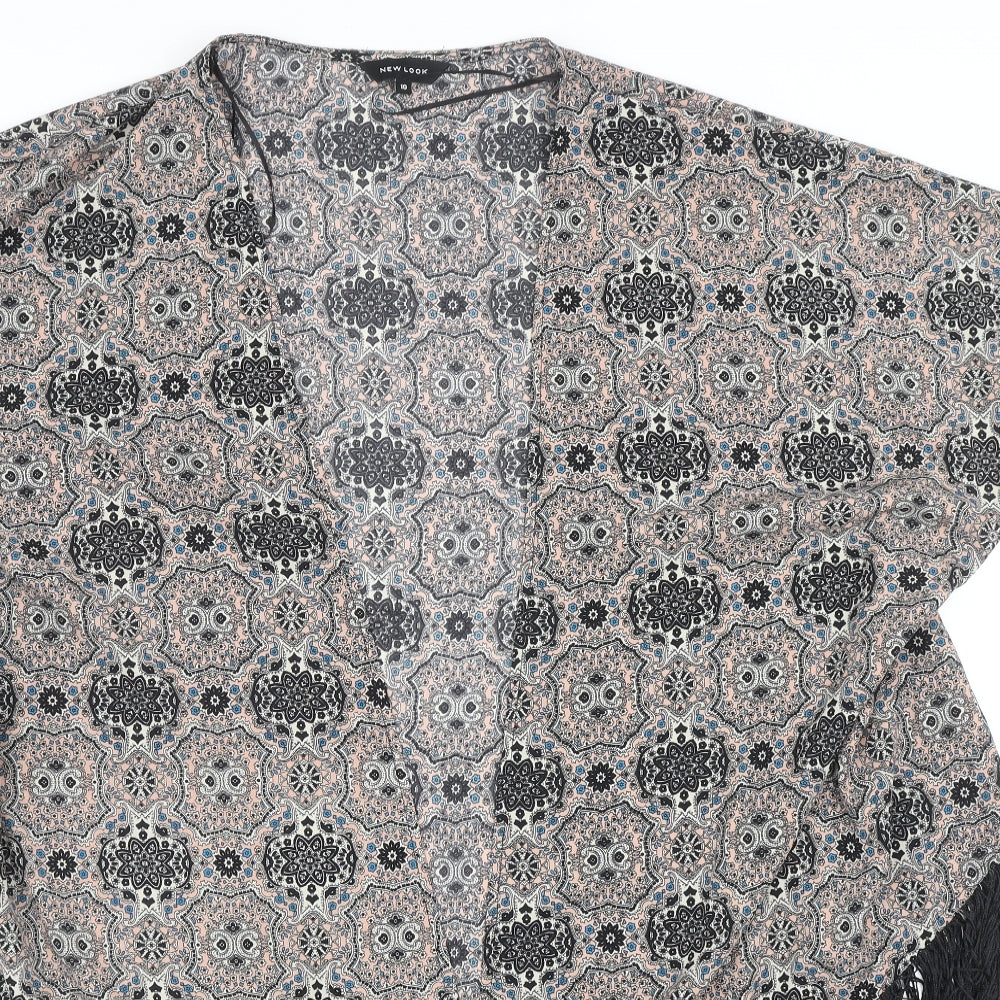 Womens UK Size 10 New Look Black Kimono Blouse
