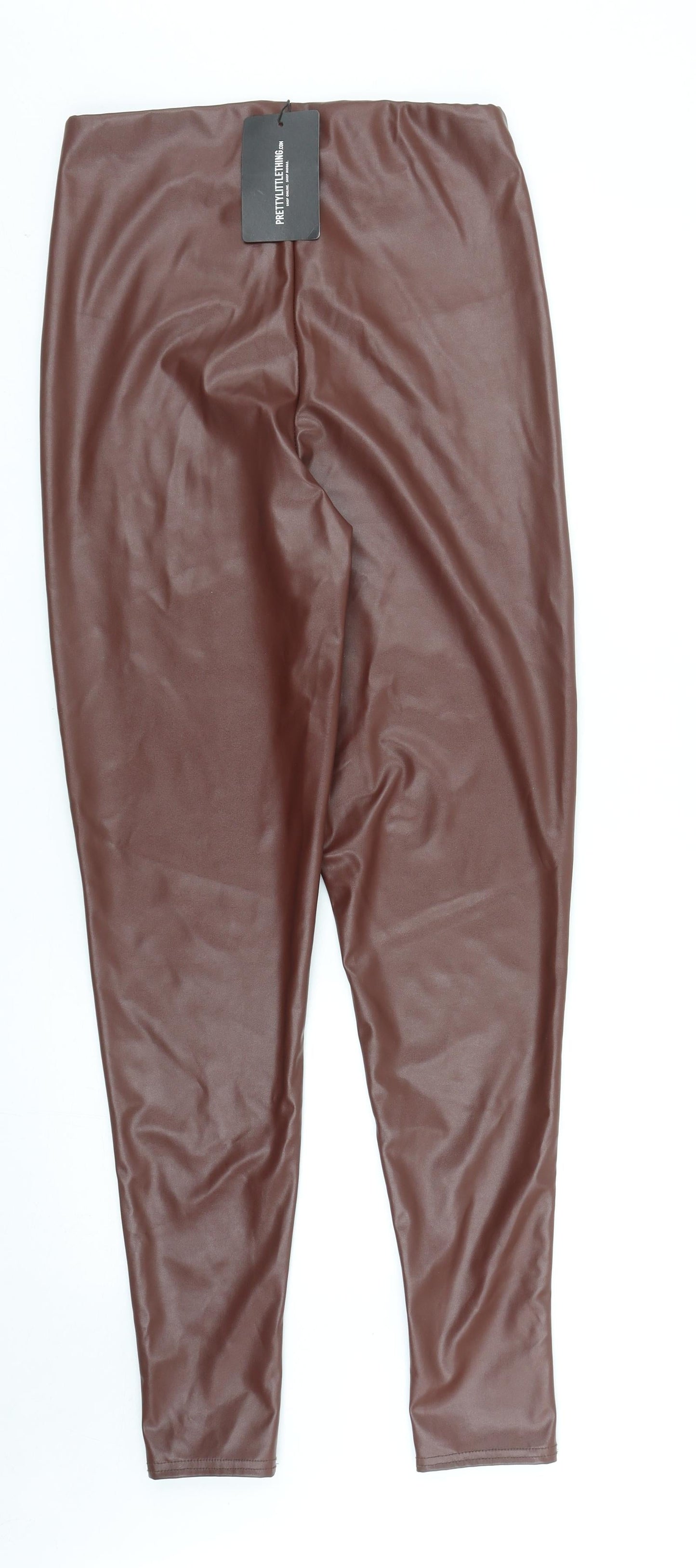 Womens UK Size 10 PRETTYLITTLETHING Regular Fit  Brown Trousers