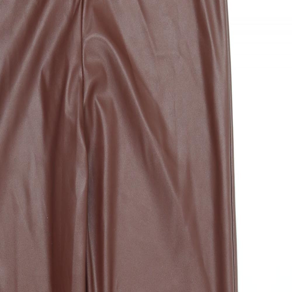Womens UK Size 10 PRETTYLITTLETHING Regular Fit  Brown Trousers