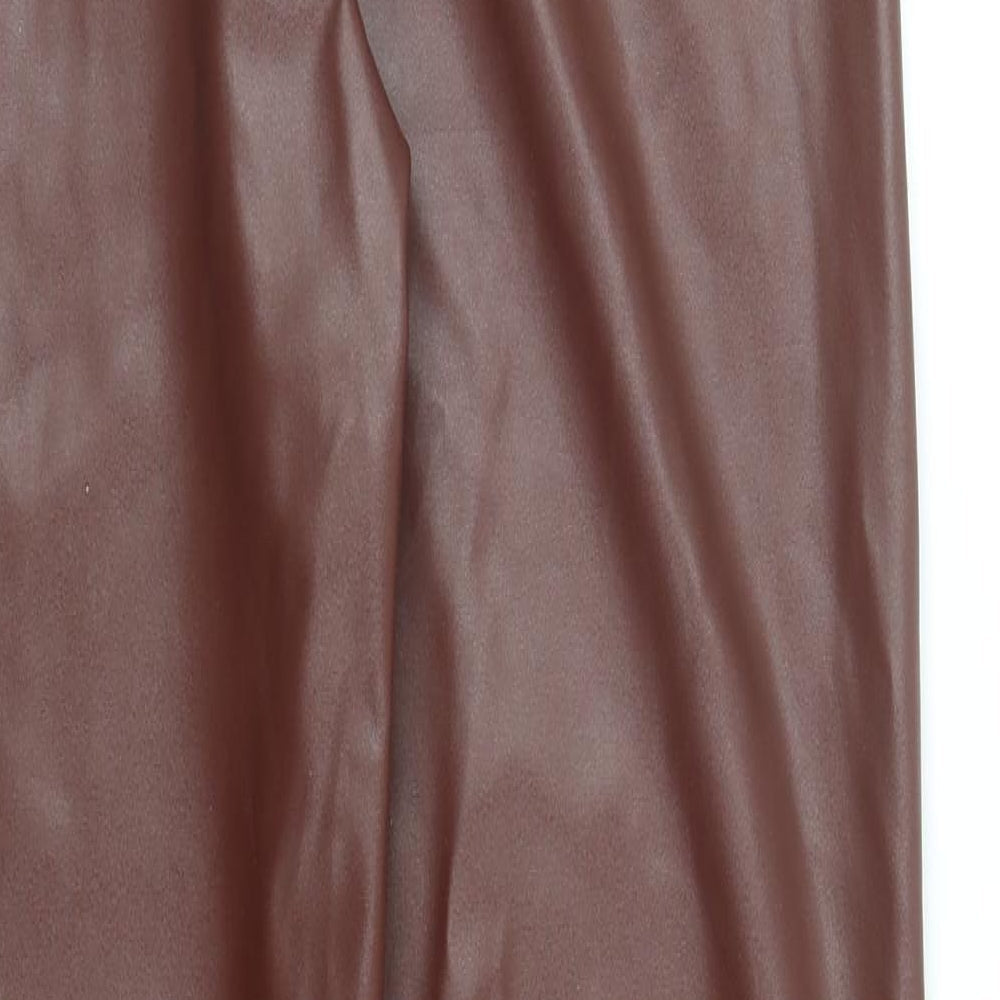 Womens UK Size 10 PRETTYLITTLETHING Regular Fit  Brown Trousers
