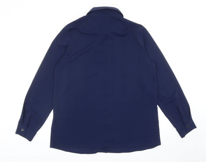 Womens UK Size M MissLook Blue Basic Button-Up
