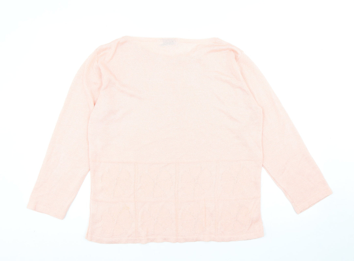 Womens UK Size L BASSINI Pink Pullover Jumper