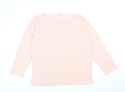 Womens UK Size L BASSINI Pink Pullover Jumper