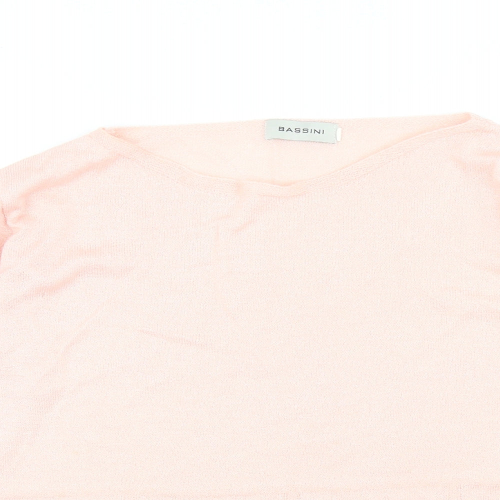 Womens UK Size L BASSINI Pink Pullover Jumper