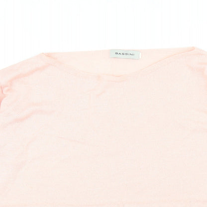 Womens UK Size L BASSINI Pink Pullover Jumper