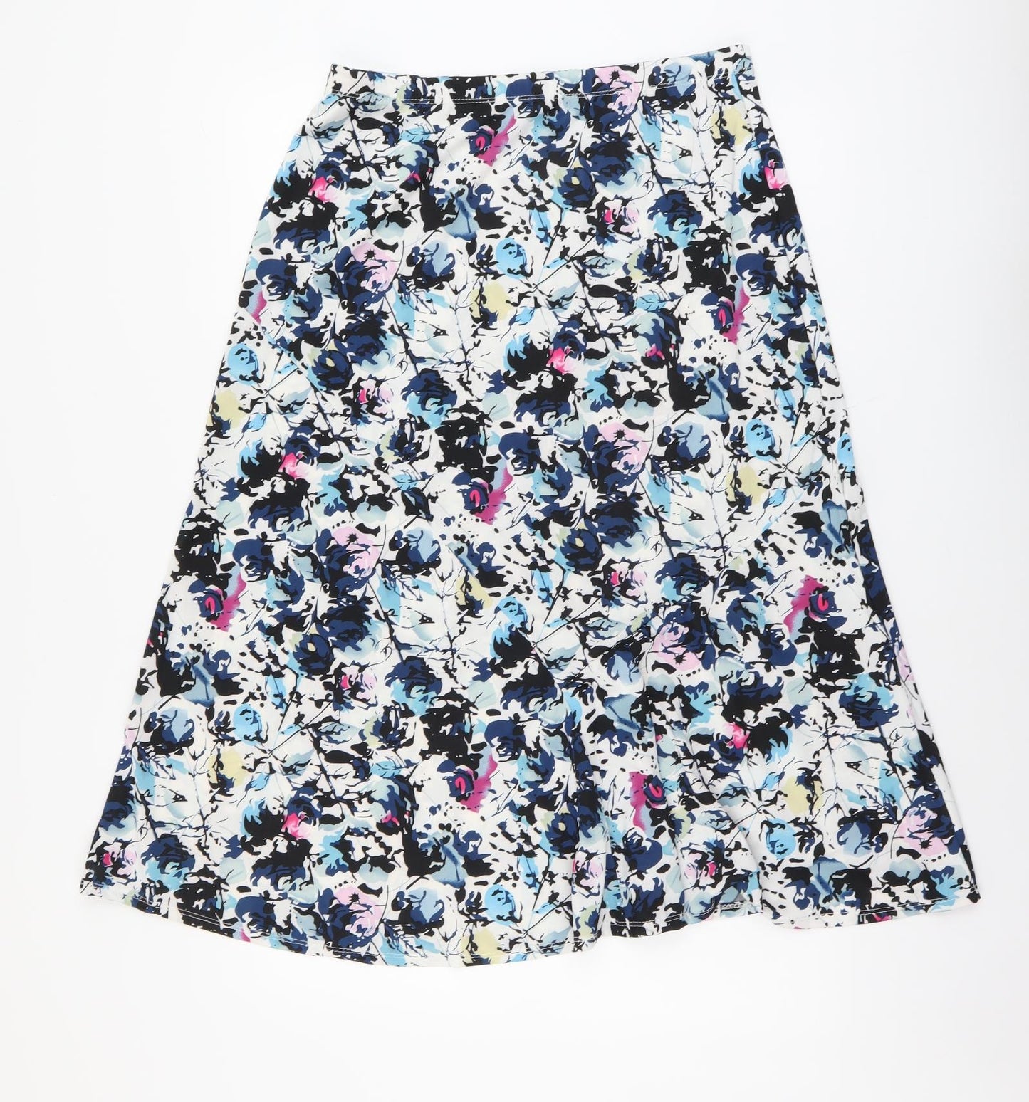 Alexara Womens Blue Geometric Polyester Swing Skirt Size 14