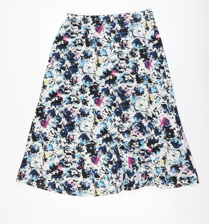 Alexara Womens Blue Geometric Polyester Swing Skirt Size 14