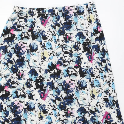 Alexara Womens Blue Geometric Polyester Swing Skirt Size 14