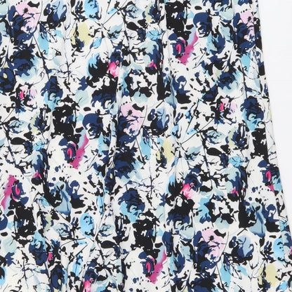 Alexara Womens Blue Geometric Polyester Swing Skirt Size 14