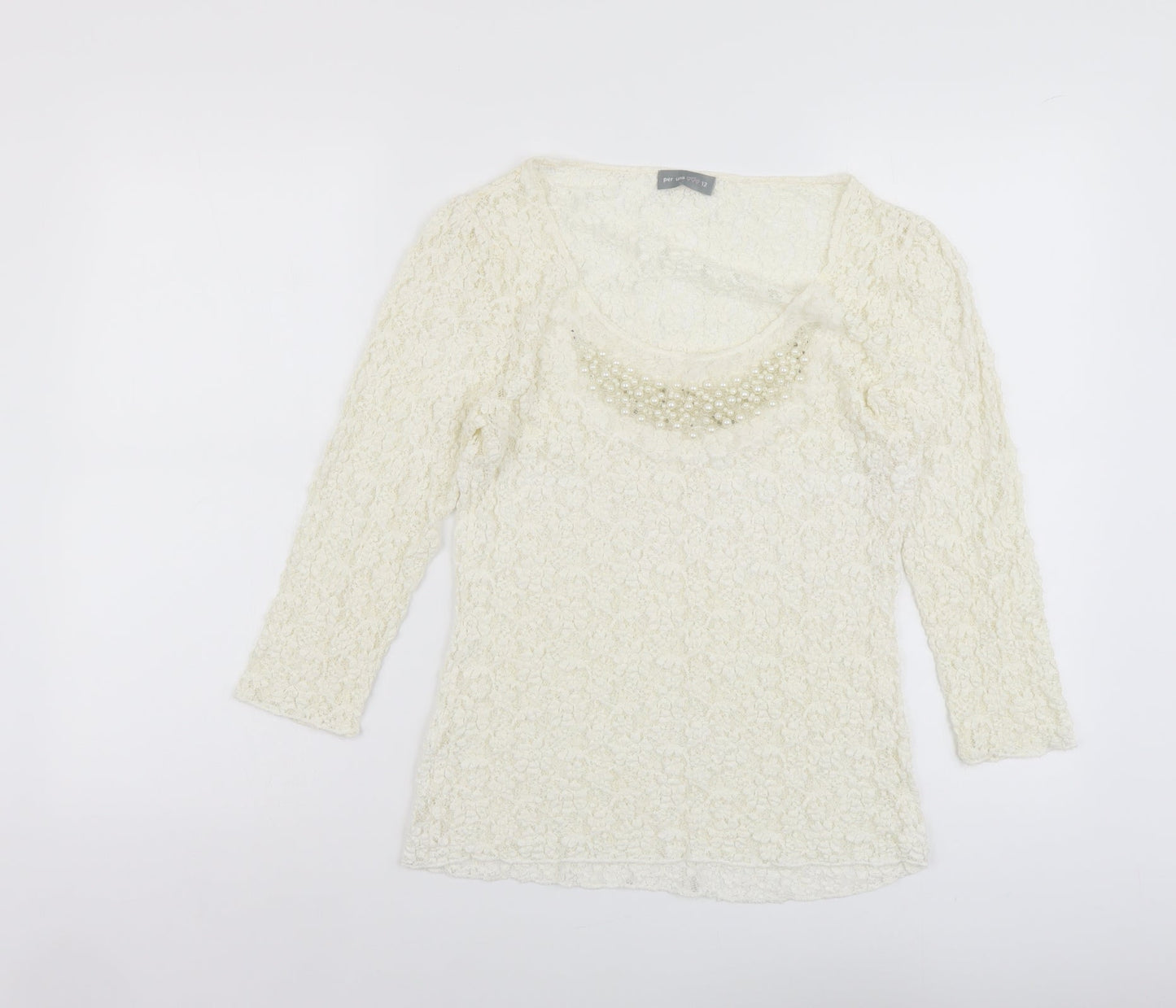 Womens UK Size 12 Per Una Ivory Basic Blouse