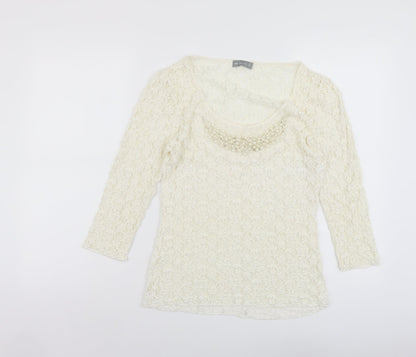 Womens UK Size 12 Per Una Ivory Basic Blouse