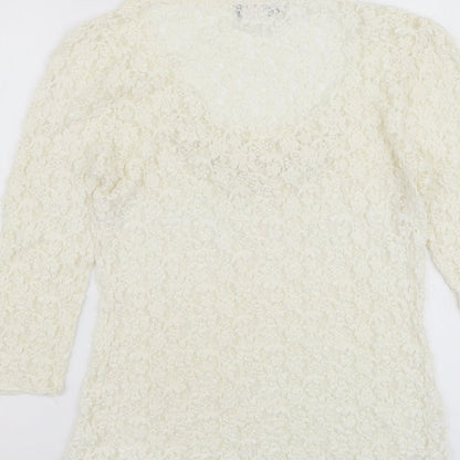 Womens UK Size 12 Per Una Ivory Basic Blouse
