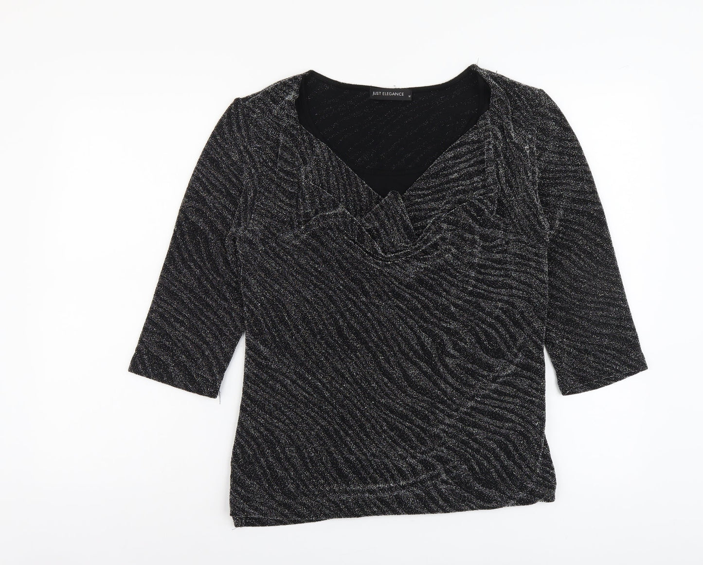 Womens UK Size M Just Elegance Silver Basic Blouse