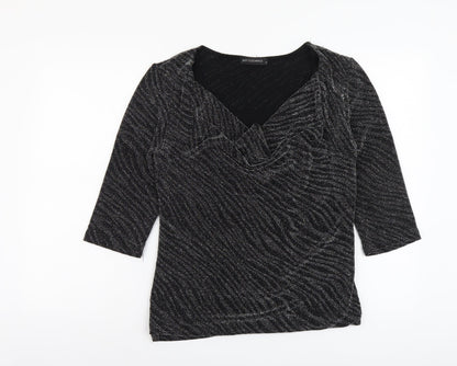 Womens UK Size M Just Elegance Silver Basic Blouse