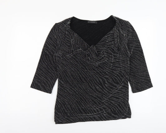 Womens UK Size M Just Elegance Silver Basic Blouse