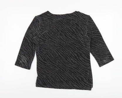 Womens UK Size M Just Elegance Silver Basic Blouse