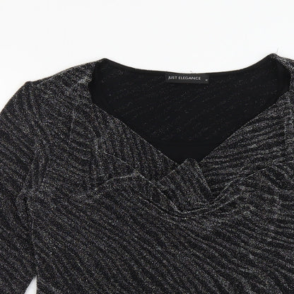 Womens UK Size M Just Elegance Silver Basic Blouse