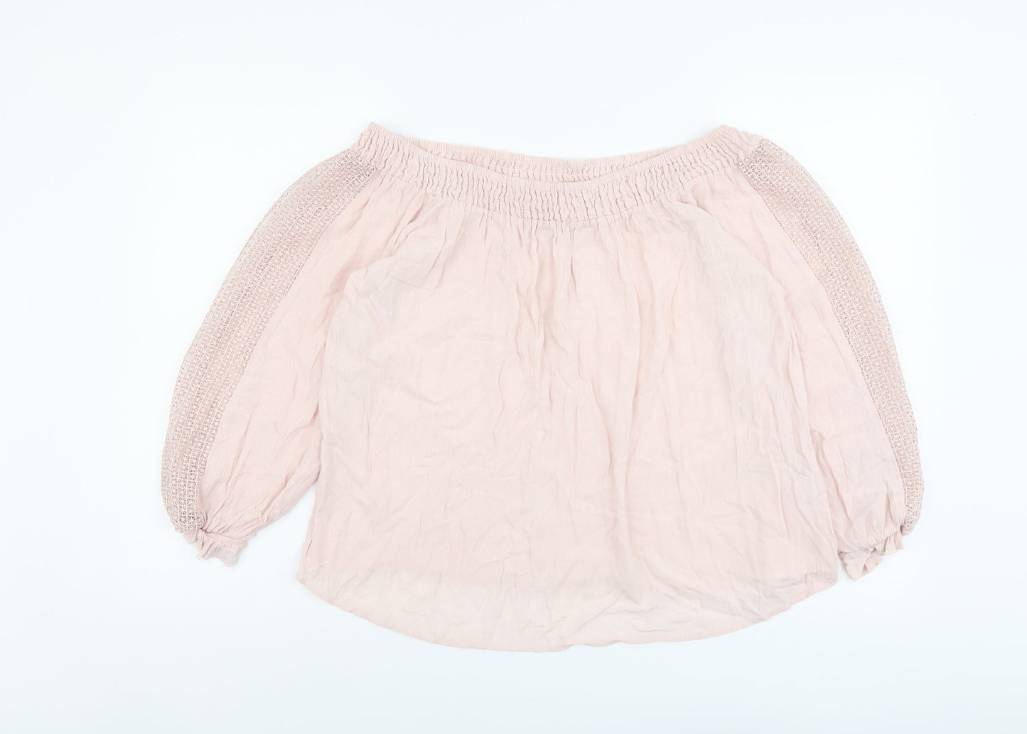 F&F Womens Pink Viscose Basic Blouse Size 16 Off the Shoulder