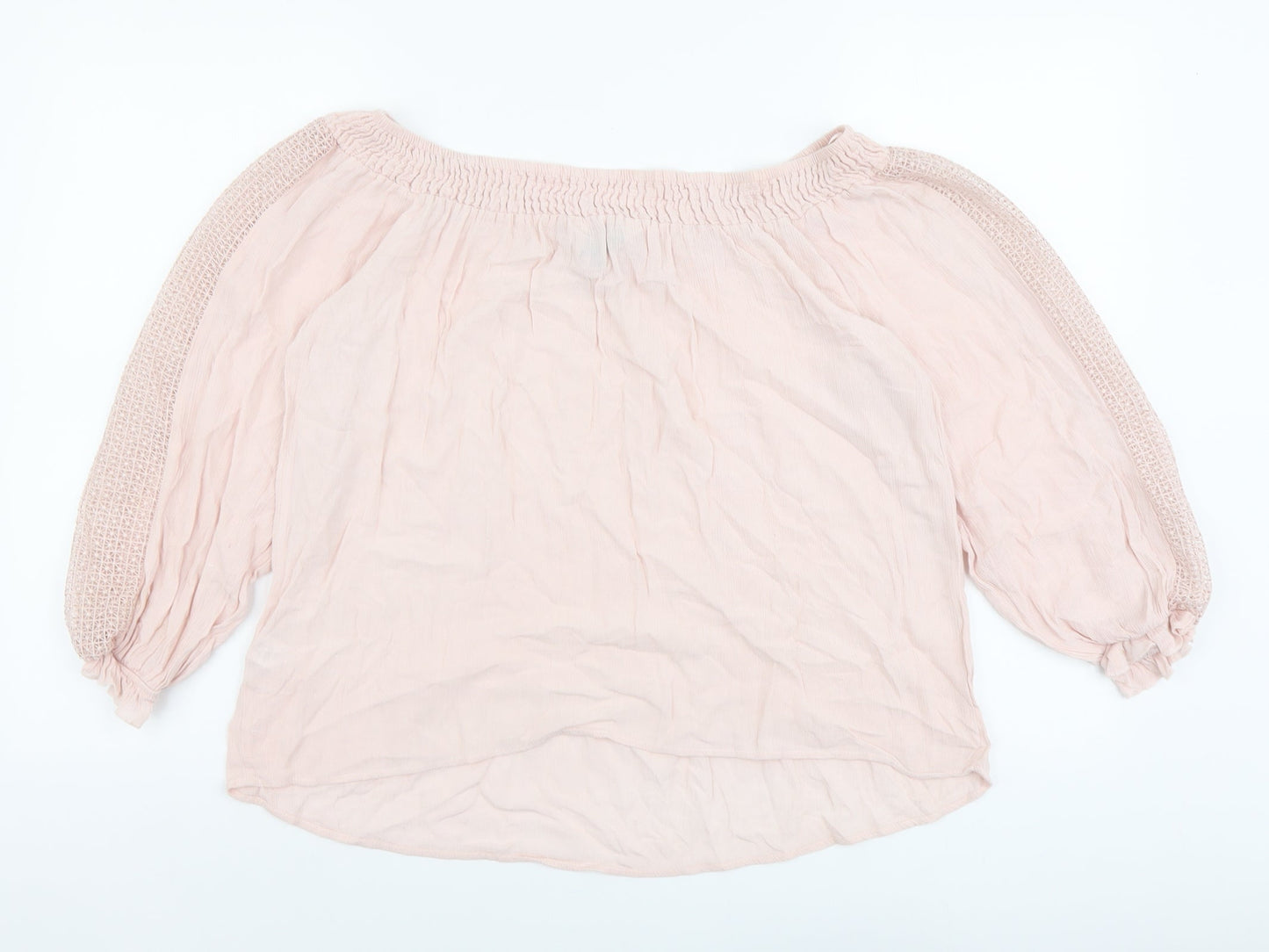 F&F Womens Pink Viscose Basic Blouse Size 16 Off the Shoulder