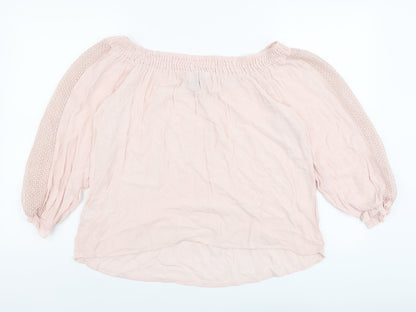 F&F Womens Pink Viscose Basic Blouse Size 16 Off the Shoulder