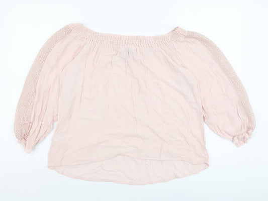 F&F Womens Pink Viscose Basic Blouse Size 16 Off the Shoulder