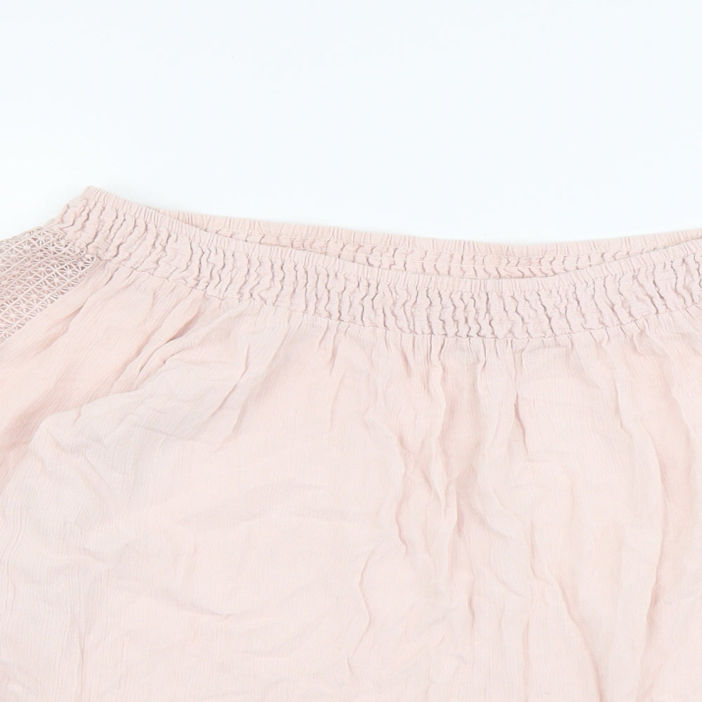 F&F Womens Pink Viscose Basic Blouse Size 16 Off the Shoulder