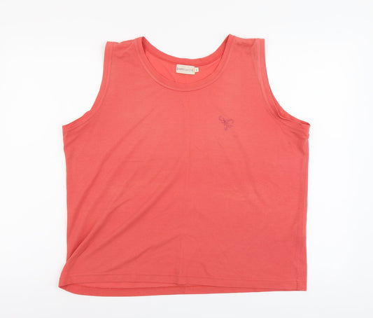 Bonmarché Womens Red Polyester Basic Tank Size L Scoop Neck