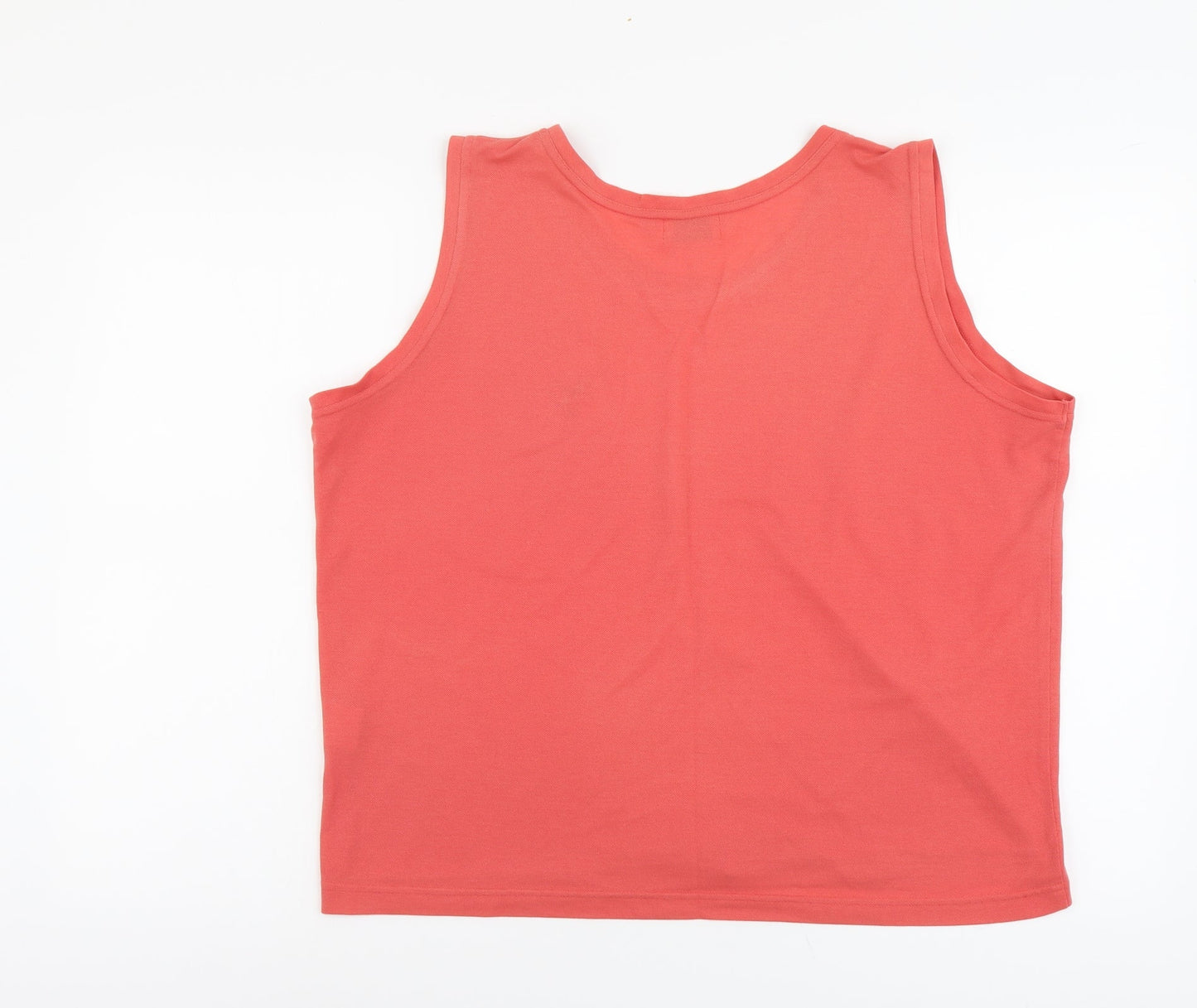 Bonmarché Womens Red Polyester Basic Tank Size L Scoop Neck
