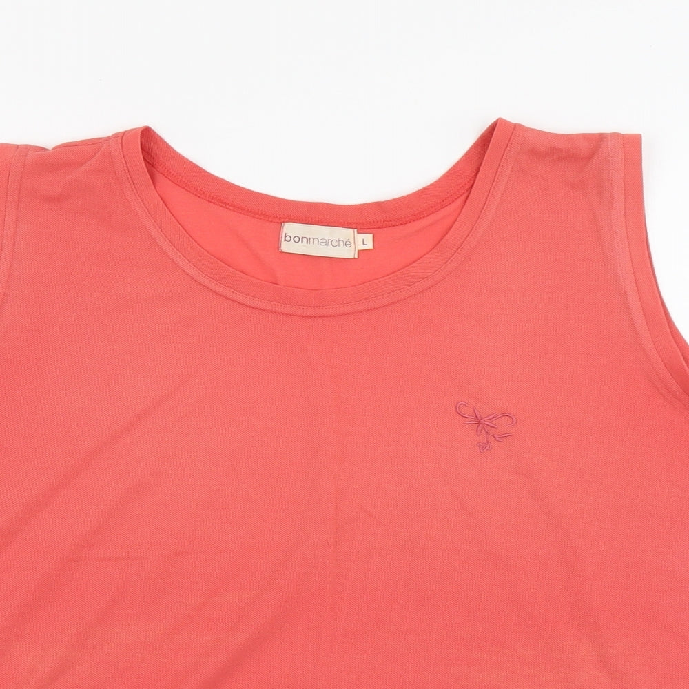 Bonmarché Womens Red Polyester Basic Tank Size L Scoop Neck