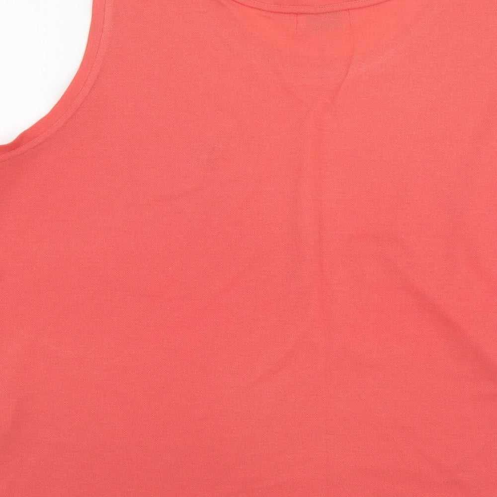 Bonmarché Womens Red Polyester Basic Tank Size L Scoop Neck