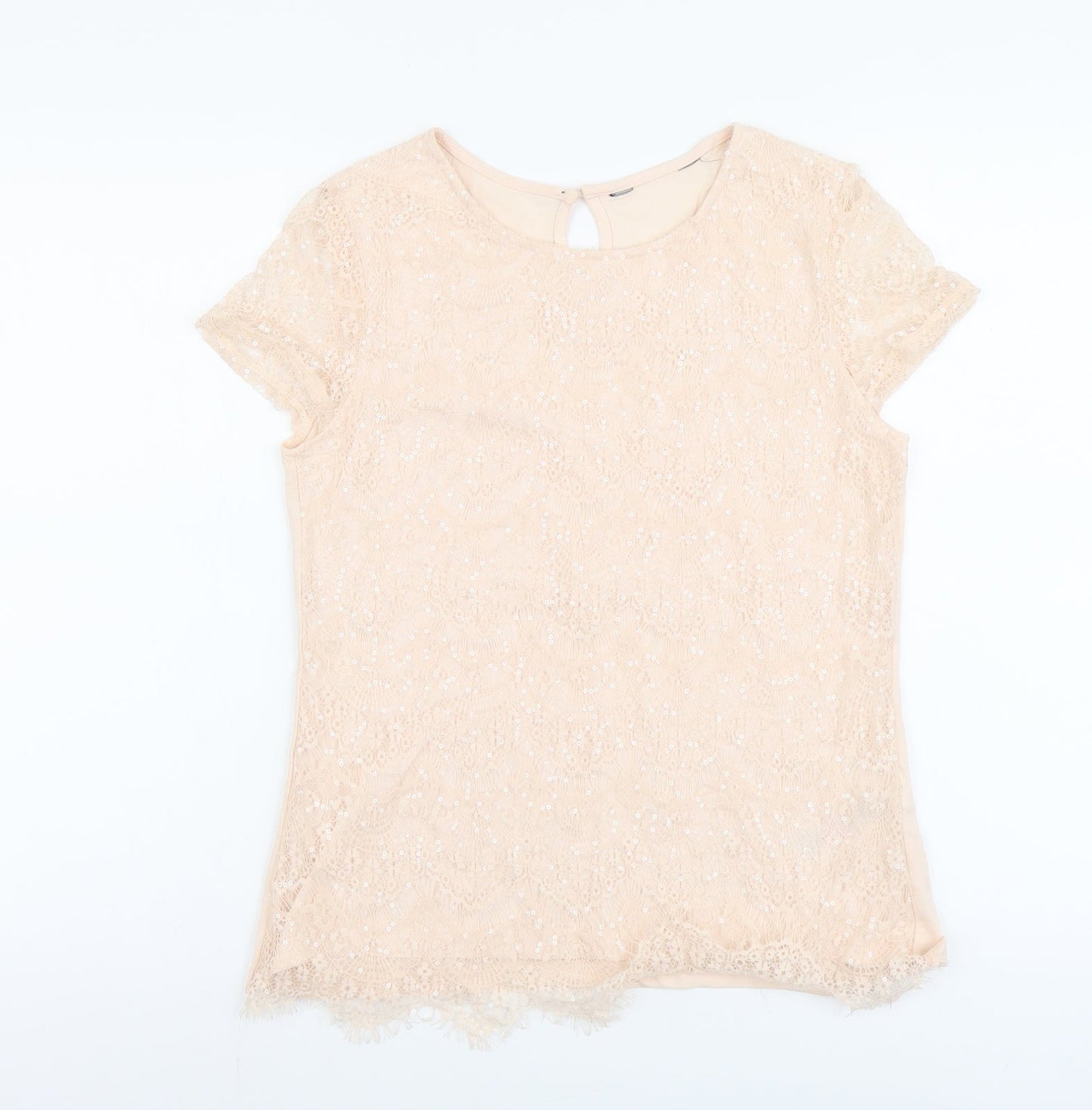 Womens UK Size 12 Dorothy Perkins Pink Basic T-Shirt