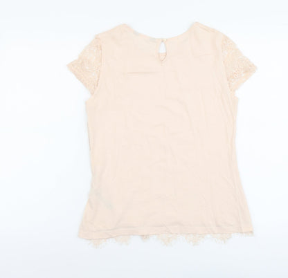 Womens UK Size 12 Dorothy Perkins Pink Basic T-Shirt