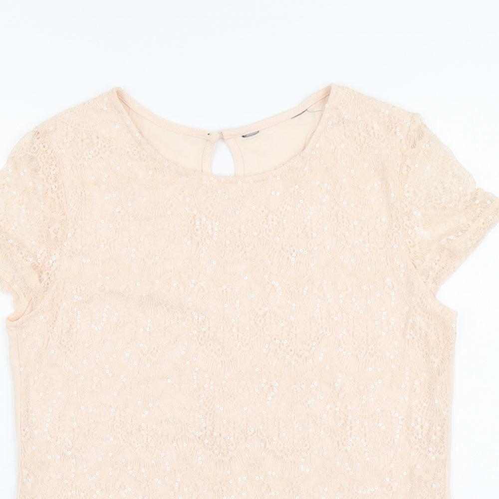 Womens UK Size 12 Dorothy Perkins Pink Basic T-Shirt