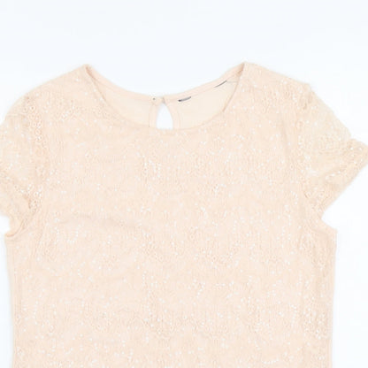 Womens UK Size 12 Dorothy Perkins Pink Basic T-Shirt