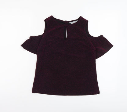 Womens UK Size 4 Dorothy Perkins Purple Basic T-Shirt
