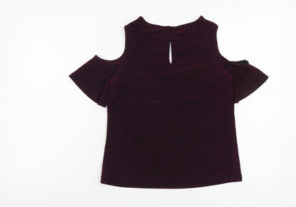 Womens UK Size 4 Dorothy Perkins Purple Basic T-Shirt