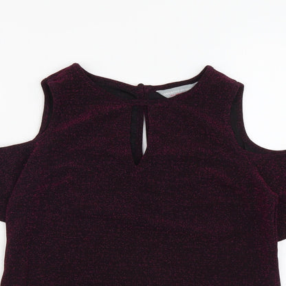 Womens UK Size 4 Dorothy Perkins Purple Basic T-Shirt