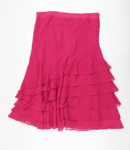 Berkertex Womens Pink Polyester Skater Skirt Size 38 in Zip
