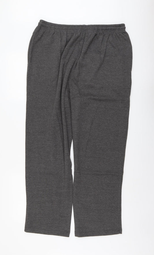 Pegasus Mens Grey Cotton Sweatpants Trousers Size XL L28 in Regular Drawstring