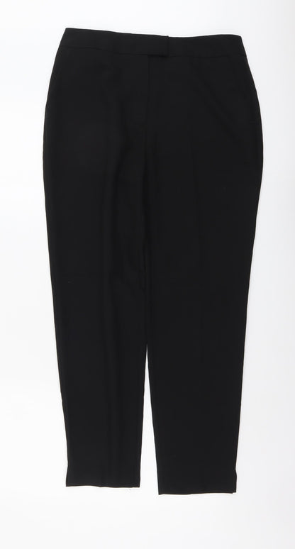 F&F Womens Black Polyester Trousers Size 10 L27 in Regular Button