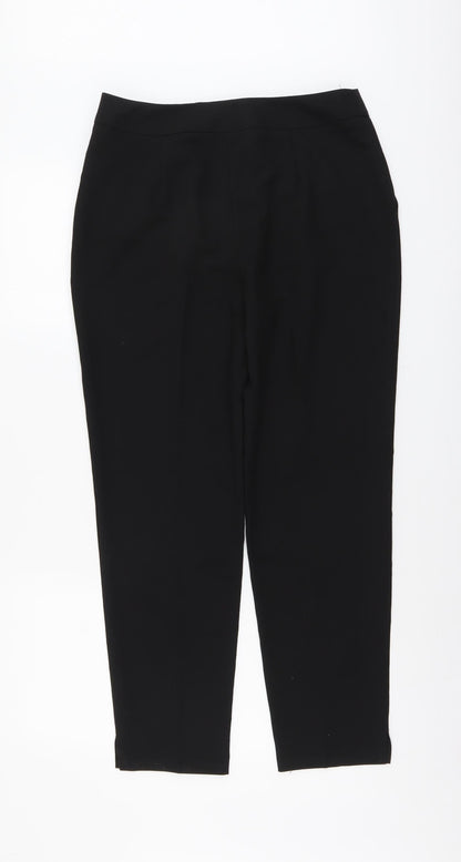 F&F Womens Black Polyester Trousers Size 10 L27 in Regular Button