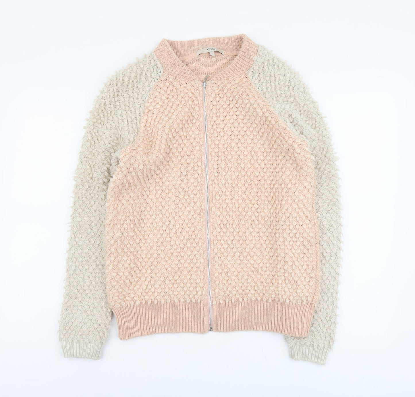 Womens UK Size 8 NEXT Pink Full Zip Jumper