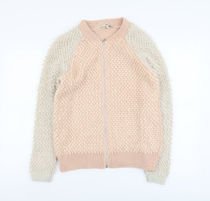 Womens UK Size 8 NEXT Pink Full Zip Jumper
