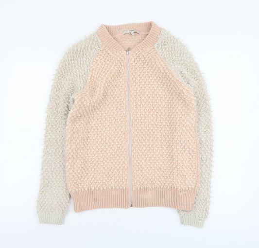 Womens UK Size 8 NEXT Pink Full Zip Jumper