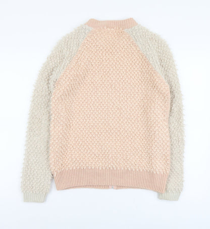 Womens UK Size 8 NEXT Pink Full Zip Jumper